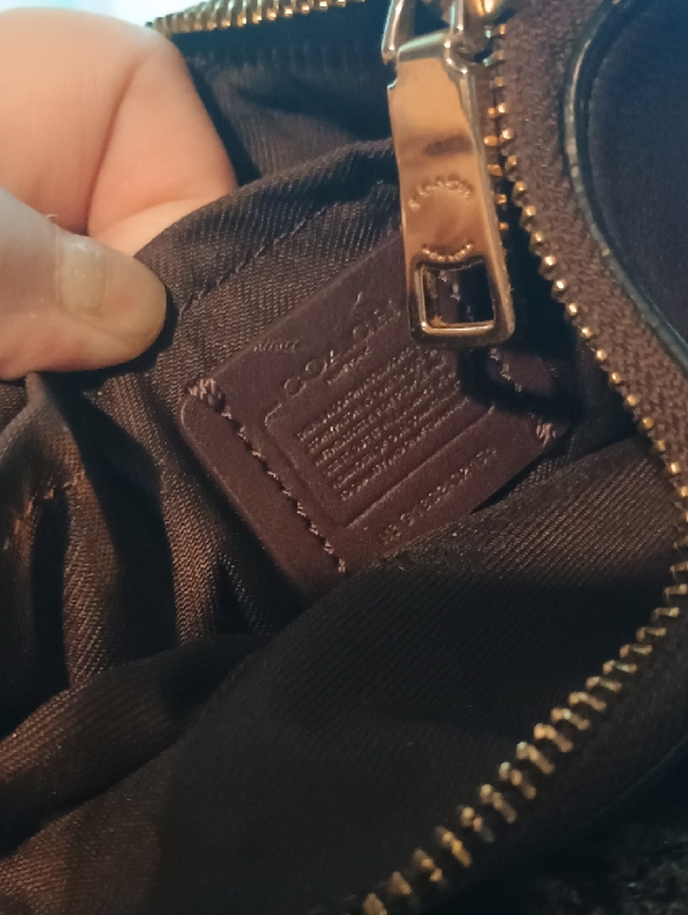 Coach Brown Crossbody Bag with Pink Rose Print - Picture 4 of 4
